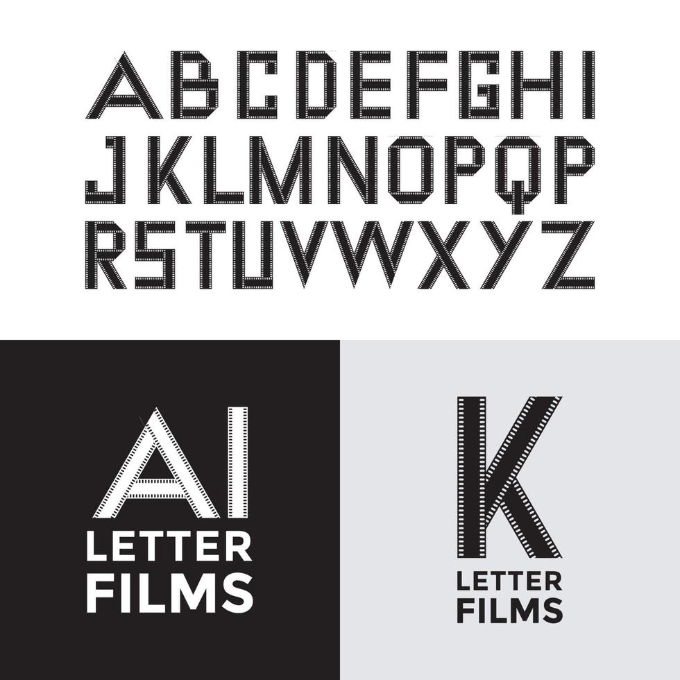 modello di progettazione del logo del set cinematografico della lettera vettore