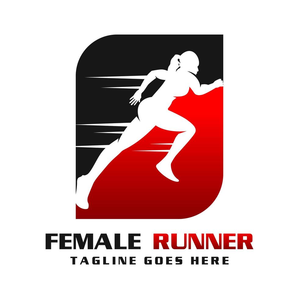 logo del corridore femminile vettore