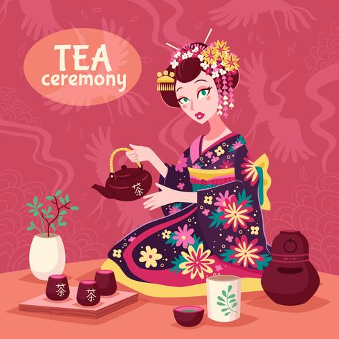 Poster della cerimonia del tè vettore