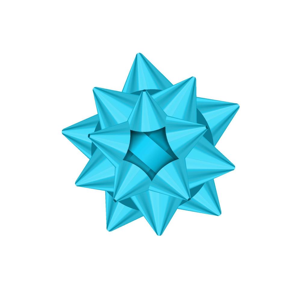 fiocco blu decorativo volumetrico dal simbolo di natale e felice anno nuovo del nastro vettore