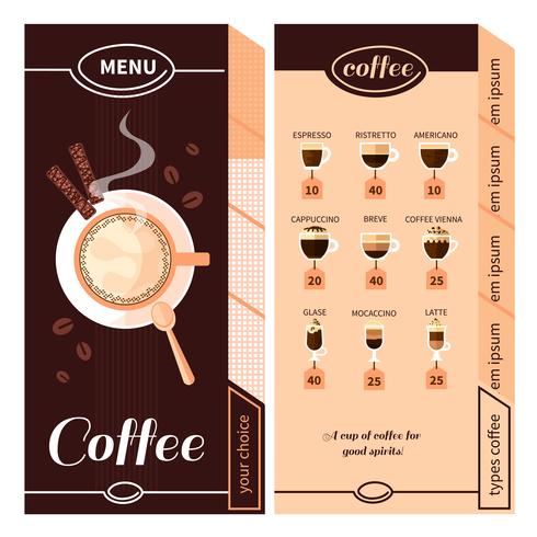 Design del menu del caffè vettore