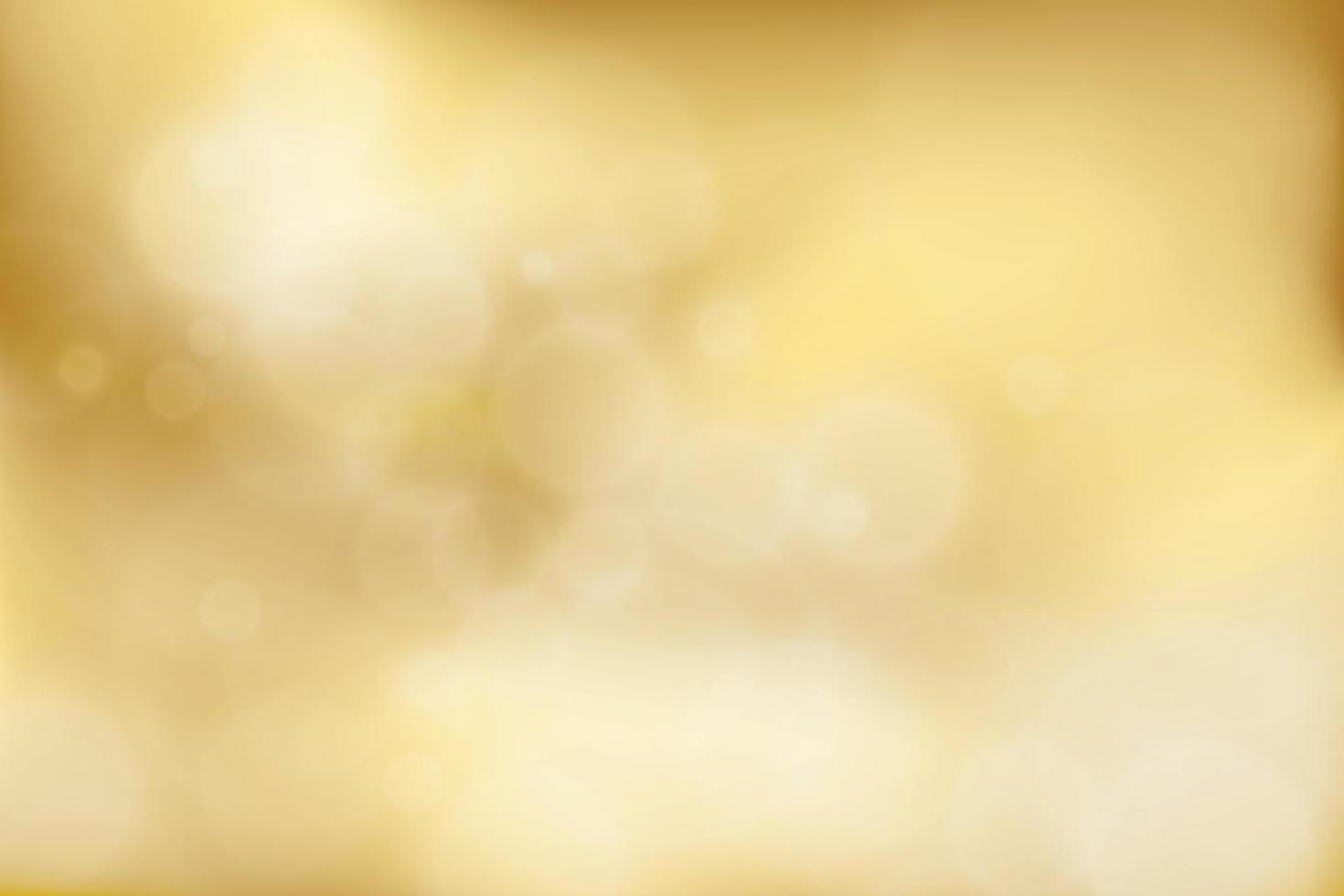 sfumatura sfocata astratta oro con bokeh, sfondo chiaro dorato. illustrazione vettoriale. vettore