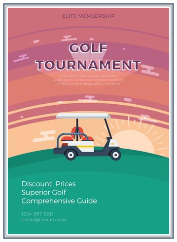 Torneo di golf Poster piatto vettore