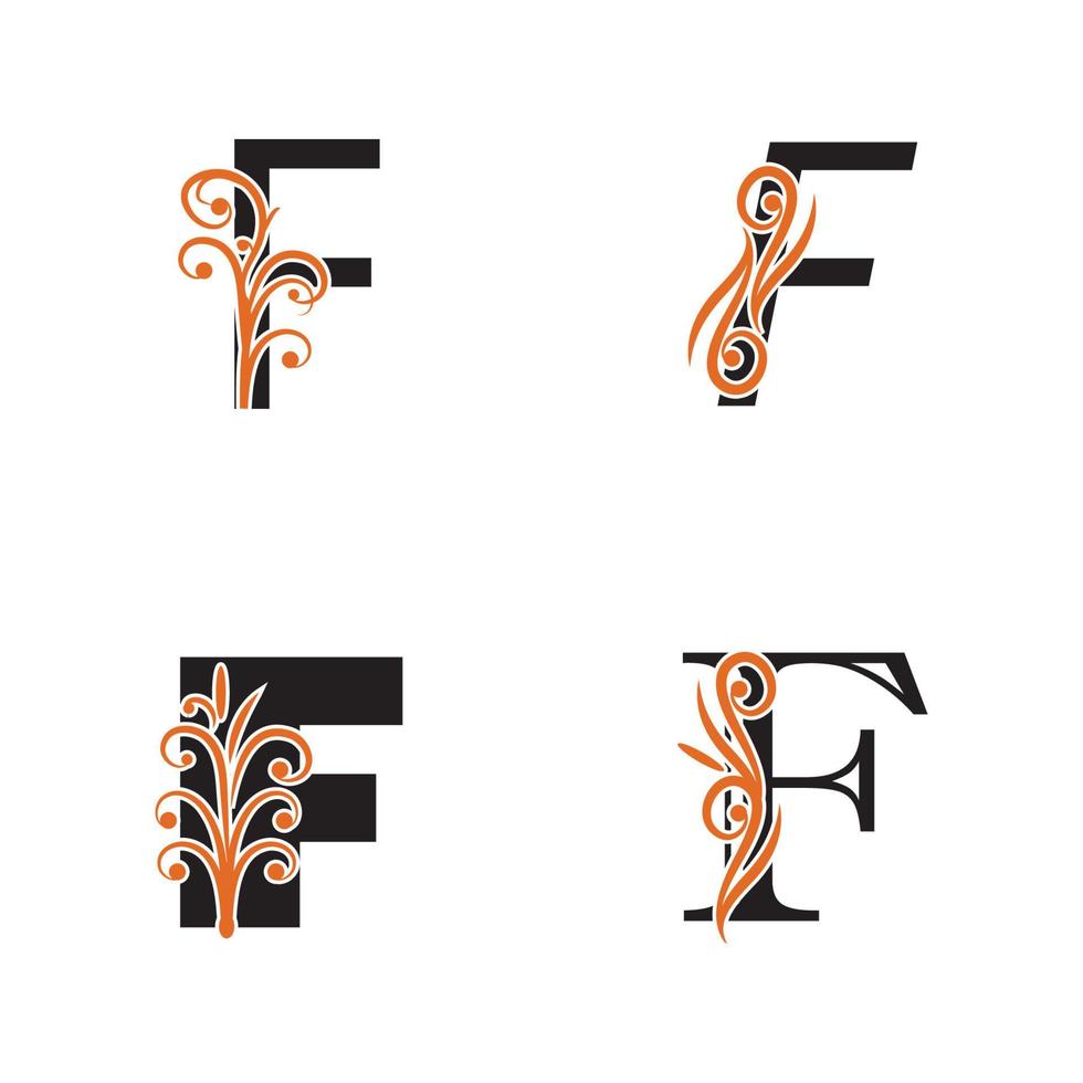 logotipo di simbolo del modello di vettore di progettazione di logo di lettera f creativa.
