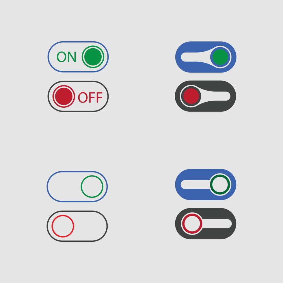 illustrazione del disegno vettoriale dell'icona del pulsante on off