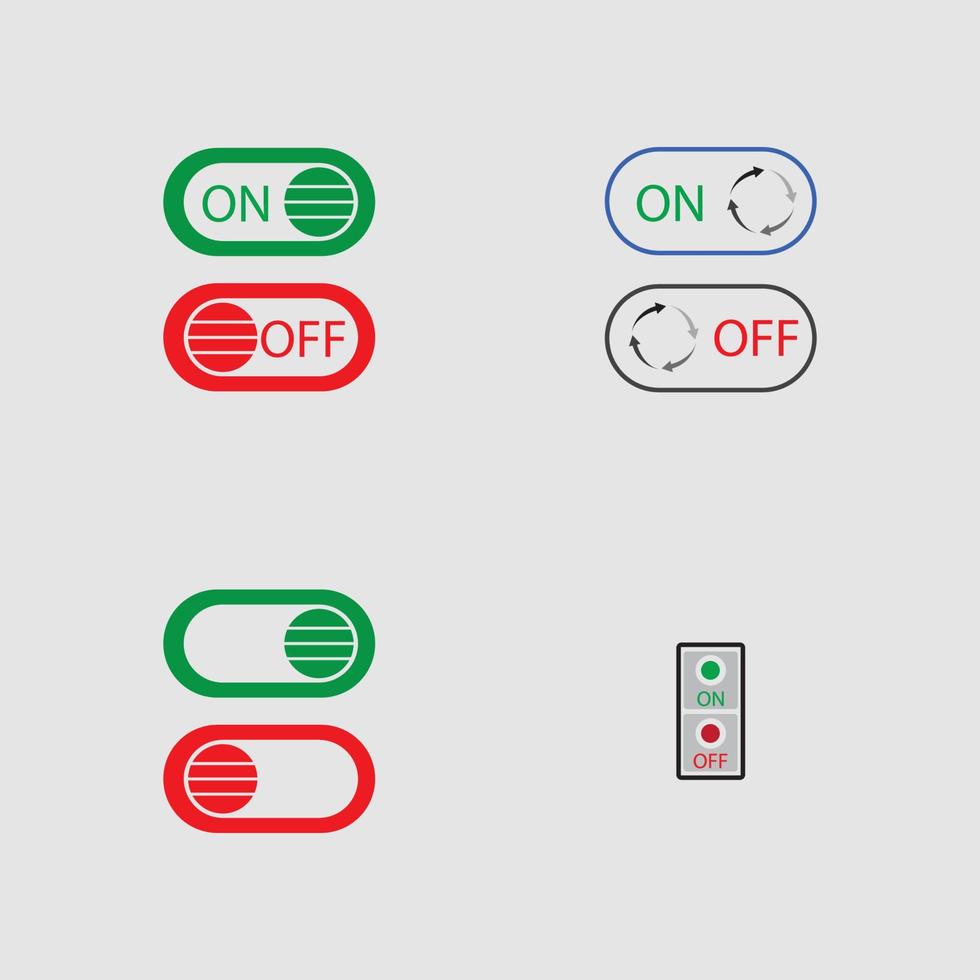 illustrazione del disegno vettoriale dell'icona del pulsante on off