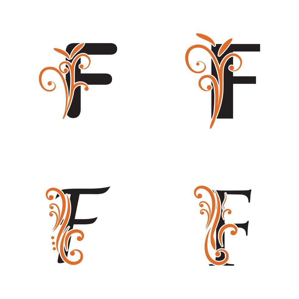 logotipo di simbolo del modello di vettore di progettazione di logo di lettera f creativa.