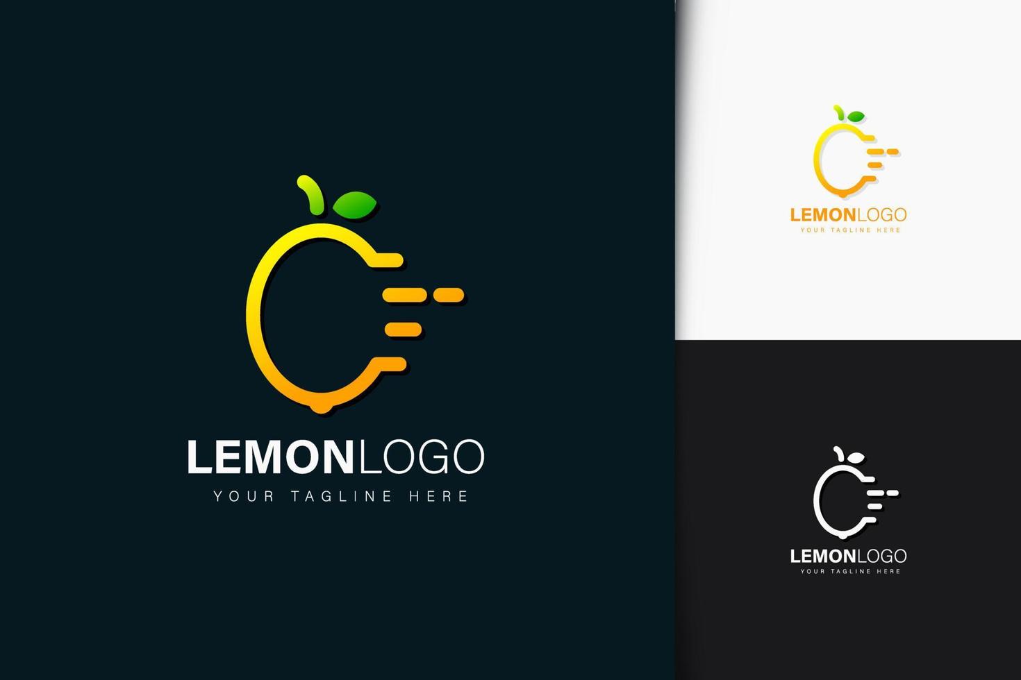 design del logo del limone con sfumatura vettore