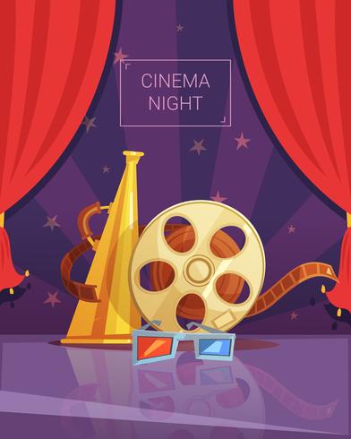 Cinema Night Illustration vettore