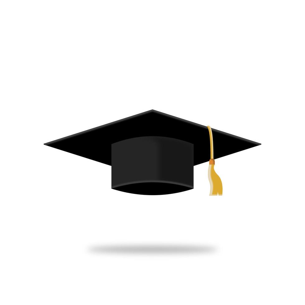 illustrazione di stile 3d del cappello di laurea vettore