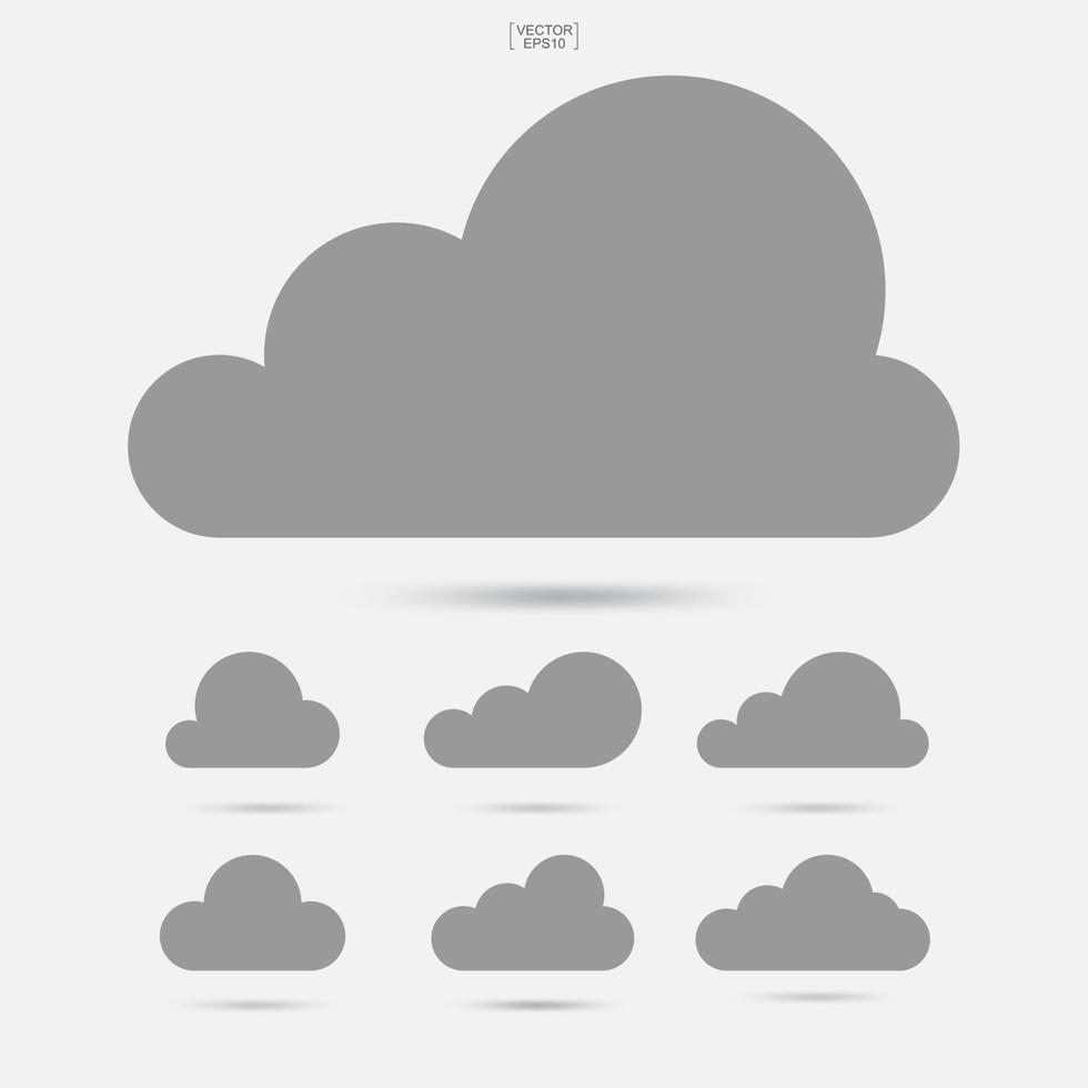 icona di nuvole. segno e simbolo di archiviazione cloud. vettore. vettore