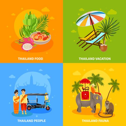 Set di concetto di Thailandia vettore