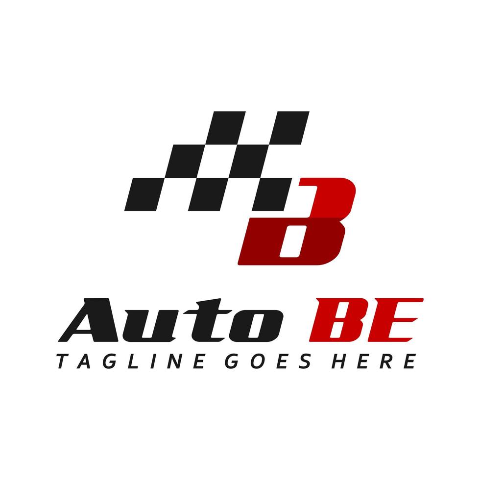 design del logo automobilistico iniziale b vettore