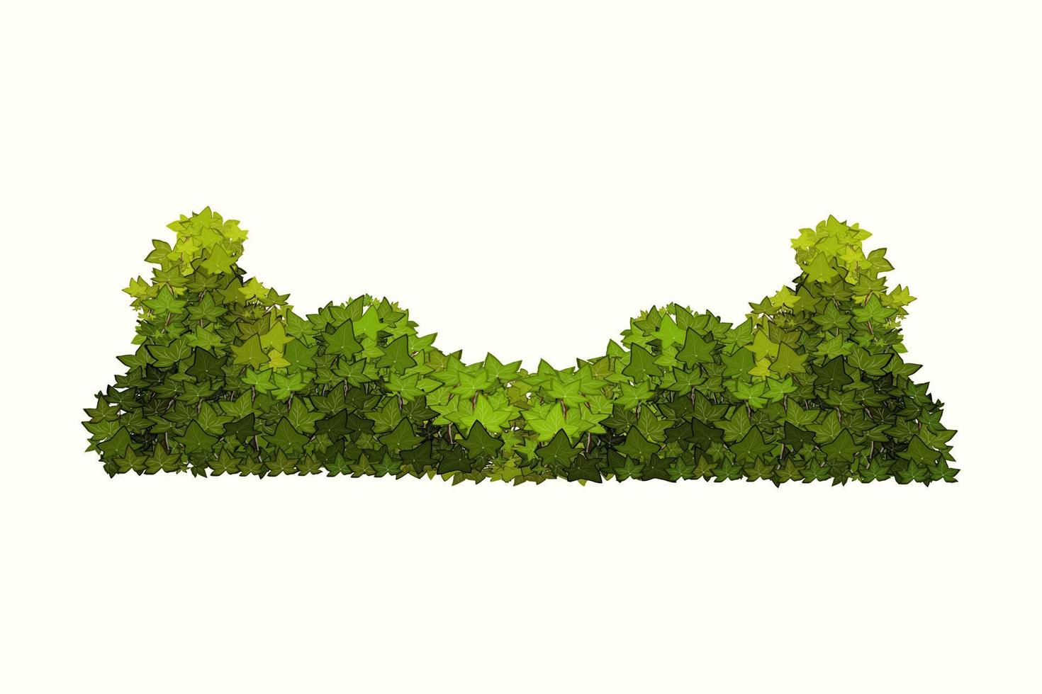 pianta verde ornamentale sotto forma di un arbusto da giardino hedge.ivy arch.realistic, cespuglio stagionale, bosso, fogliame del cespuglio della corona dell'albero. vettore