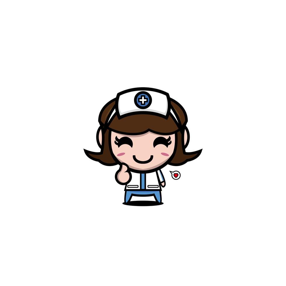 professione di personaggio dei cartoni animati da infermiera carina vettore