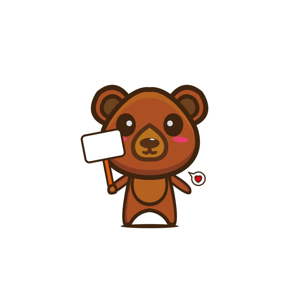 orso cartone animato simpatico personaggio arte animale vettore