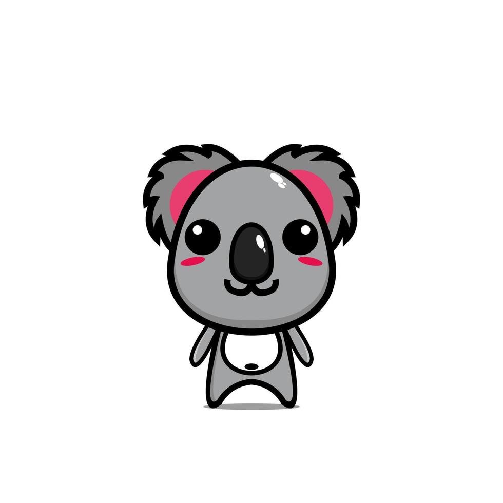 simpatica mascotte di design del personaggio dei cartoni animati di koala vettore