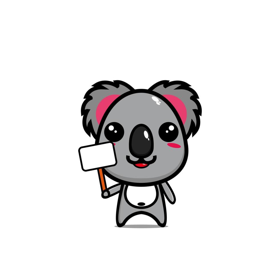 simpatica mascotte di design del personaggio dei cartoni animati di koala vettore