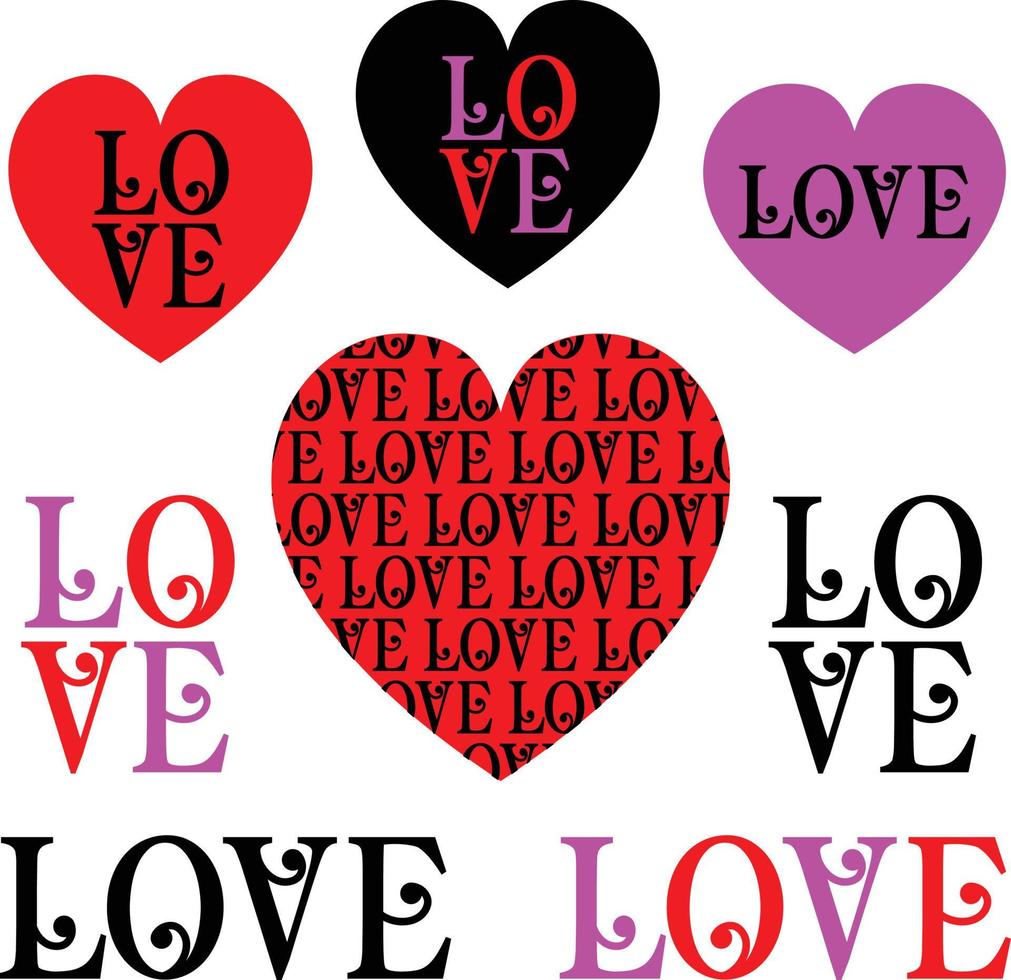grafica vettoriale mod di cuori d'amore di san valentino