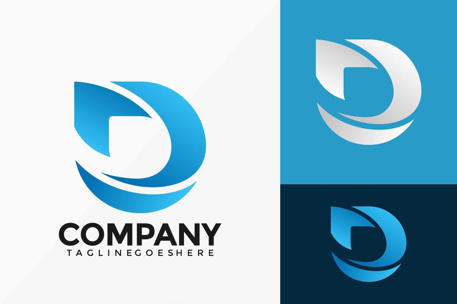 lettera iniziale d disegno vettoriale logo aziendale. emblema astratto, concetto di design, loghi, elemento logotipo per modello.