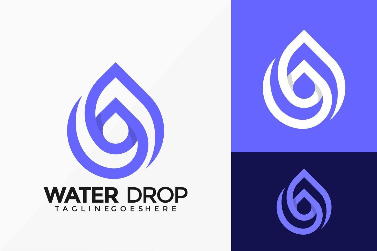 disegno vettoriale logo goccia d'acqua. emblema astratto, concetto di design, loghi, elemento logotipo per modello.