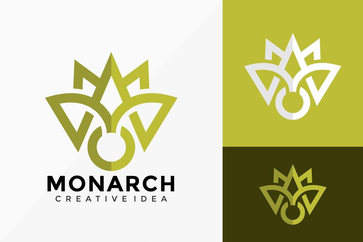 monarca m monogramma logo disegno vettoriale. emblema astratto, concetto di design, loghi, elemento logotipo per modello. vettore