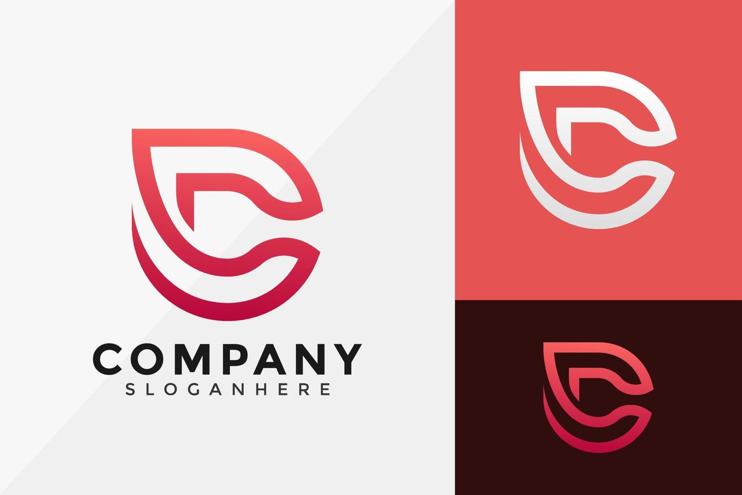lettera c monogramma logo design, loghi identità di marca progetta illustrazione vettoriale template