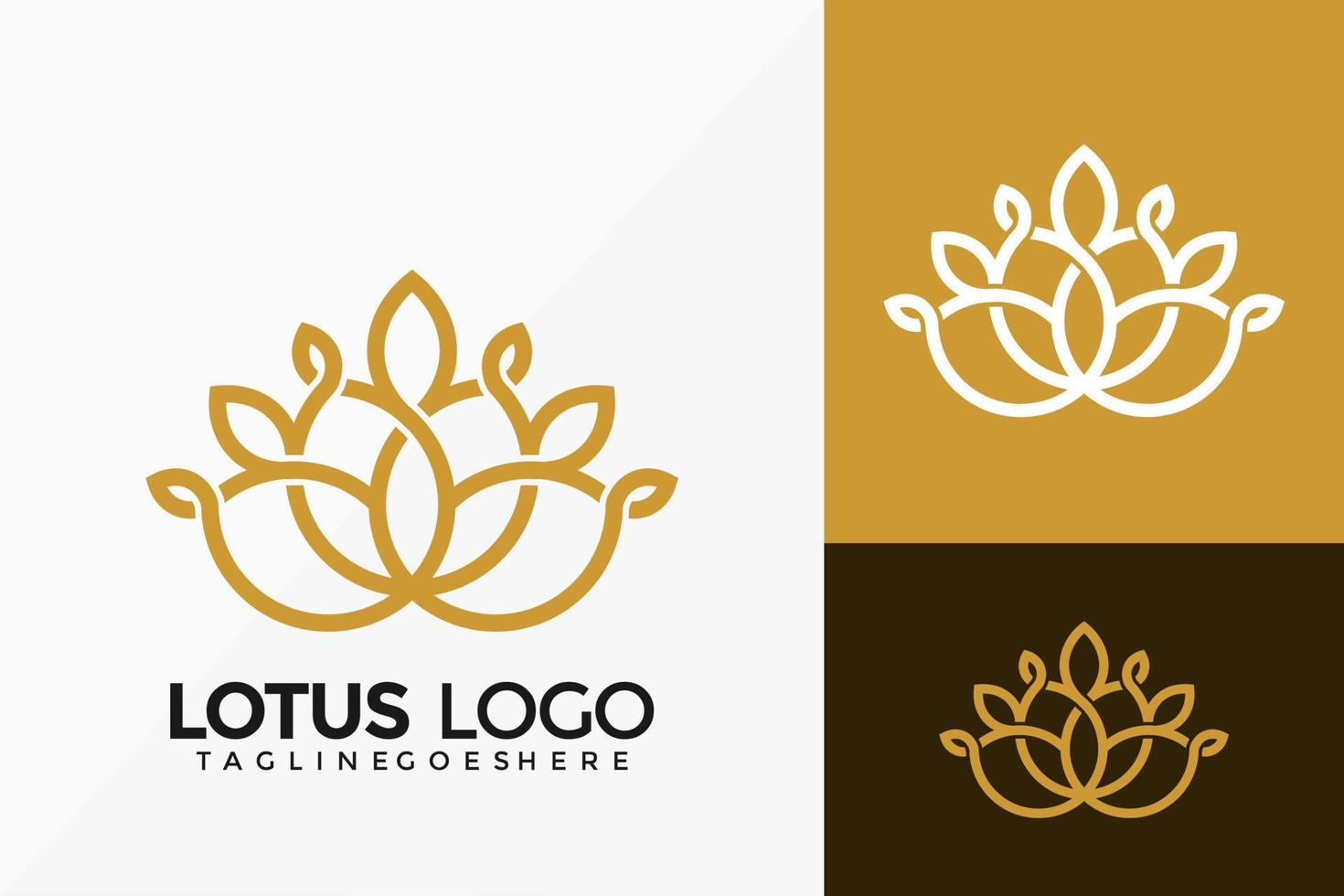 disegno vettoriale di lusso bellezza fiore di loto logo. emblema astratto, concetto di design, loghi, elemento logotipo per modello.