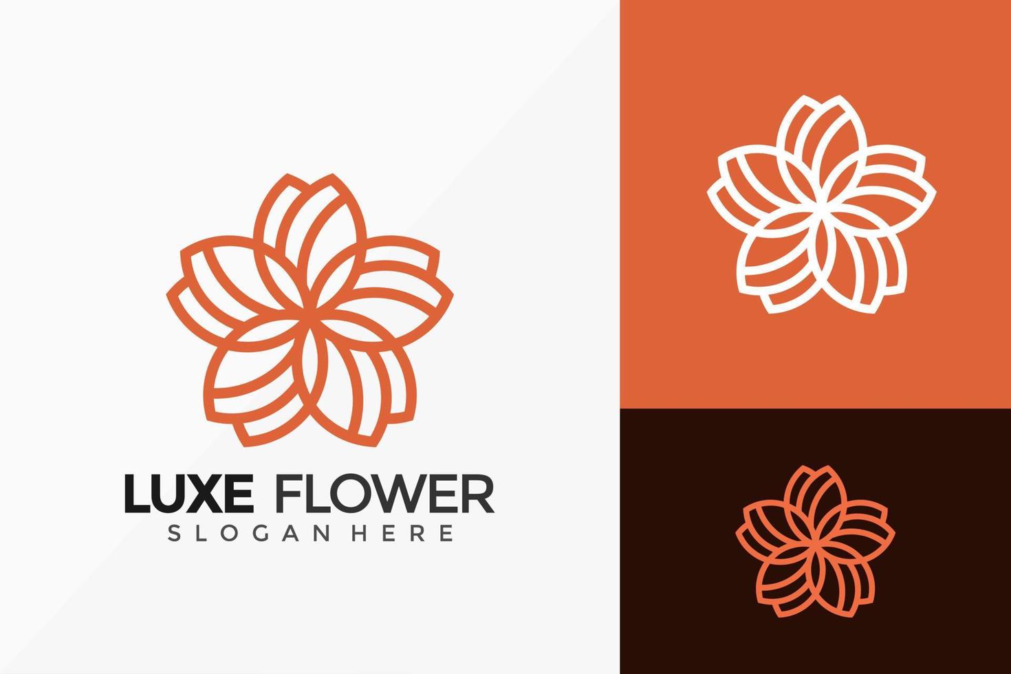 design del logo creativo del fiore di lusso. il logo di un'idea moderna progetta il modello dell'illustrazione di vettore