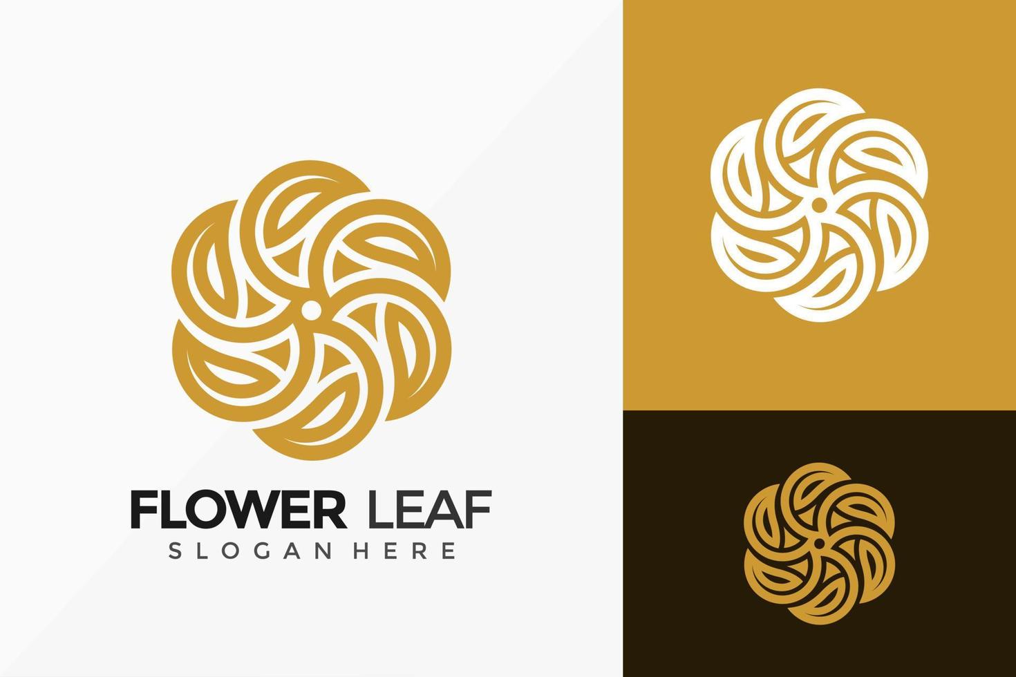 disegno del logo emblema geometrico foglia fiore. il logo di un'idea moderna progetta il modello dell'illustrazione di vettore