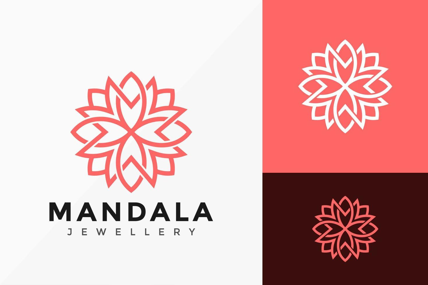 mandala fiore gioielli logo disegno vettoriale. emblema astratto, concetto di design, loghi, elemento logotipo per modello. vettore