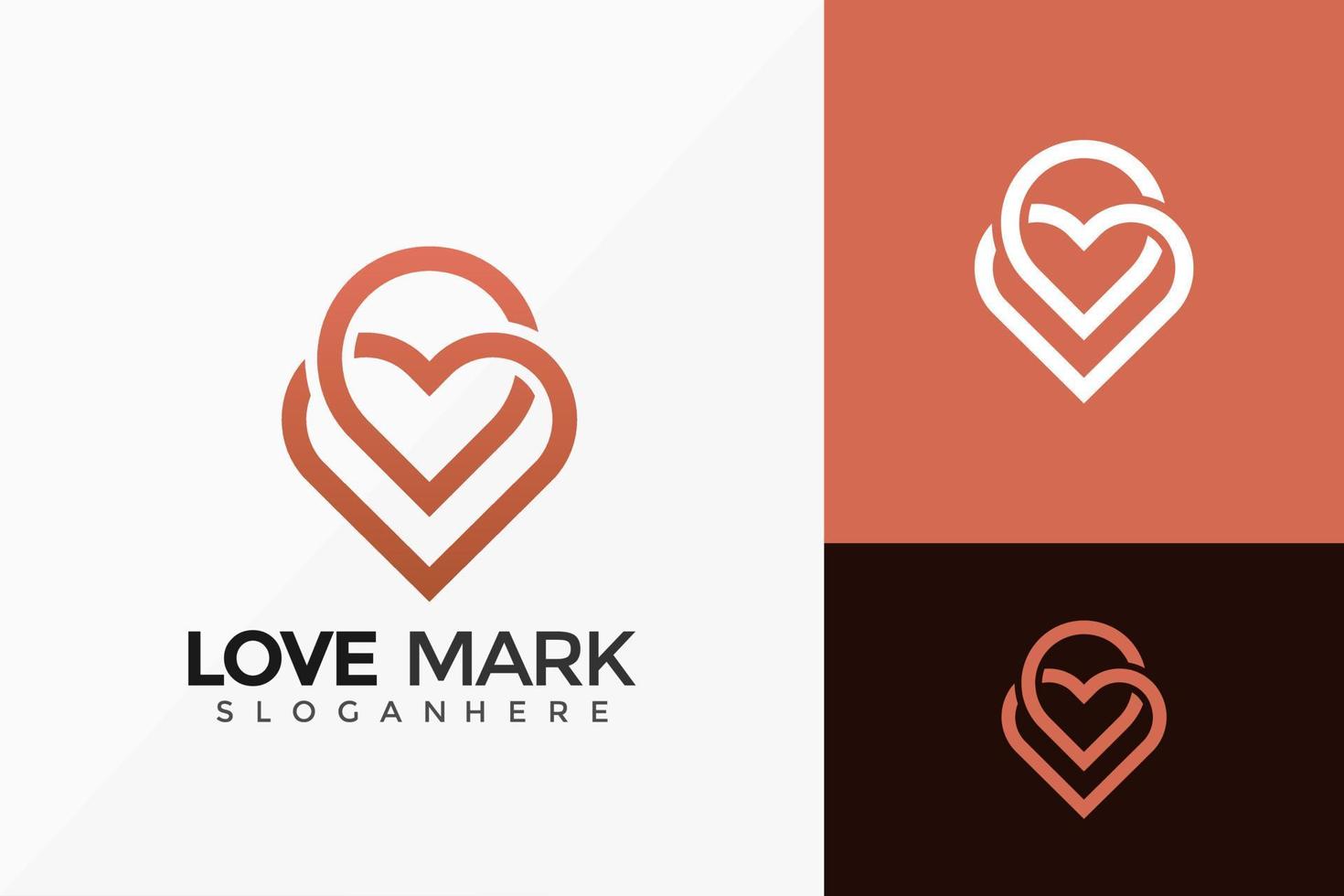 pin love location logo design illustrazione vettoriale template