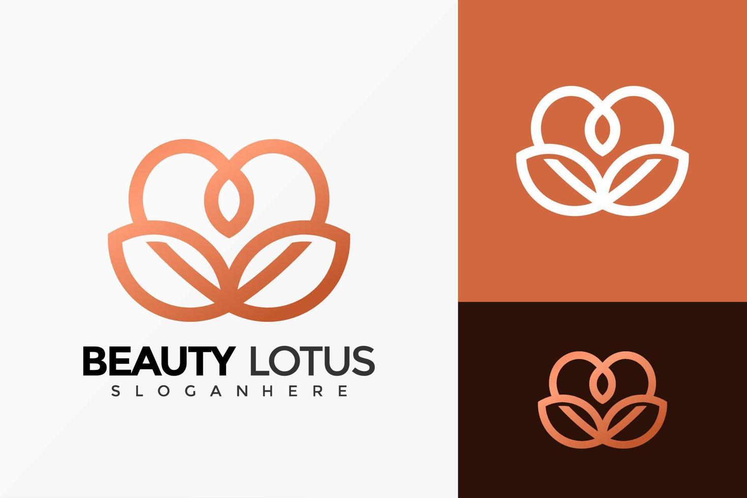 design del logo beauty lotus spa, loghi dell'identità del marchio progetta modello di illustrazione vettoriale