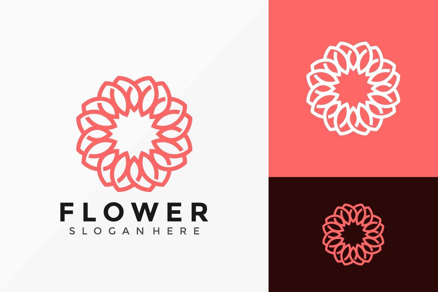 design creativo del logo del fiore di bellezza. il logo di un'idea moderna progetta il modello dell'illustrazione di vettore