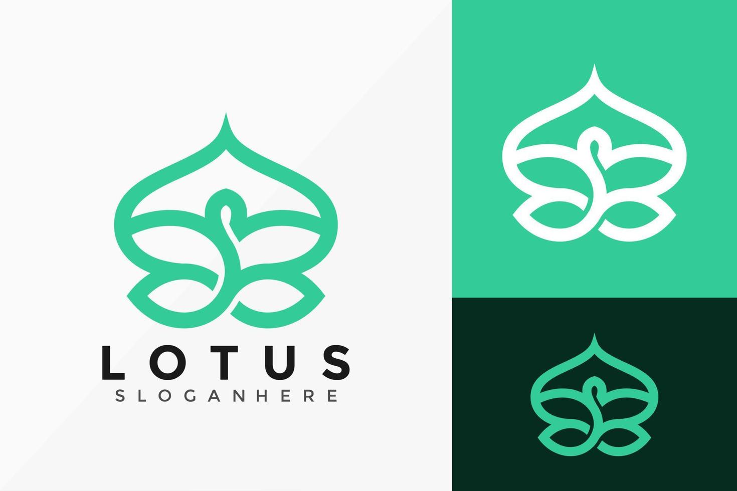 disegno vettoriale del logo del fiore di loto zen. emblema astratto, concetto di design, loghi, elemento logotipo per modello.