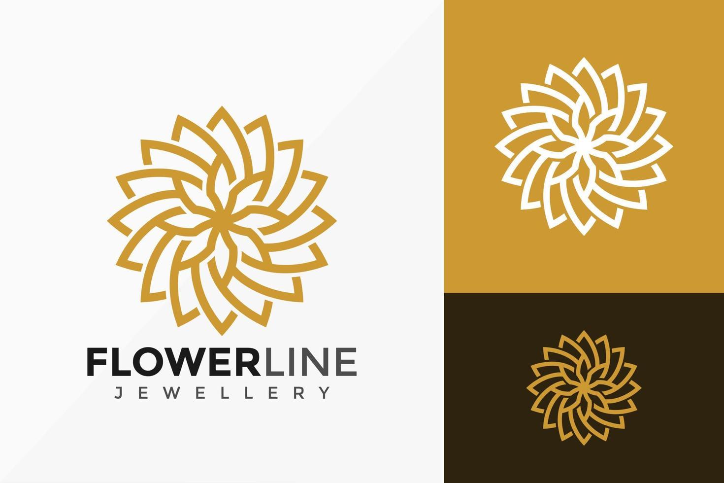 disegno vettoriale di lusso linea arte fiore geometrico logo. emblema astratto, concetto di design, loghi, elemento logotipo per modello.