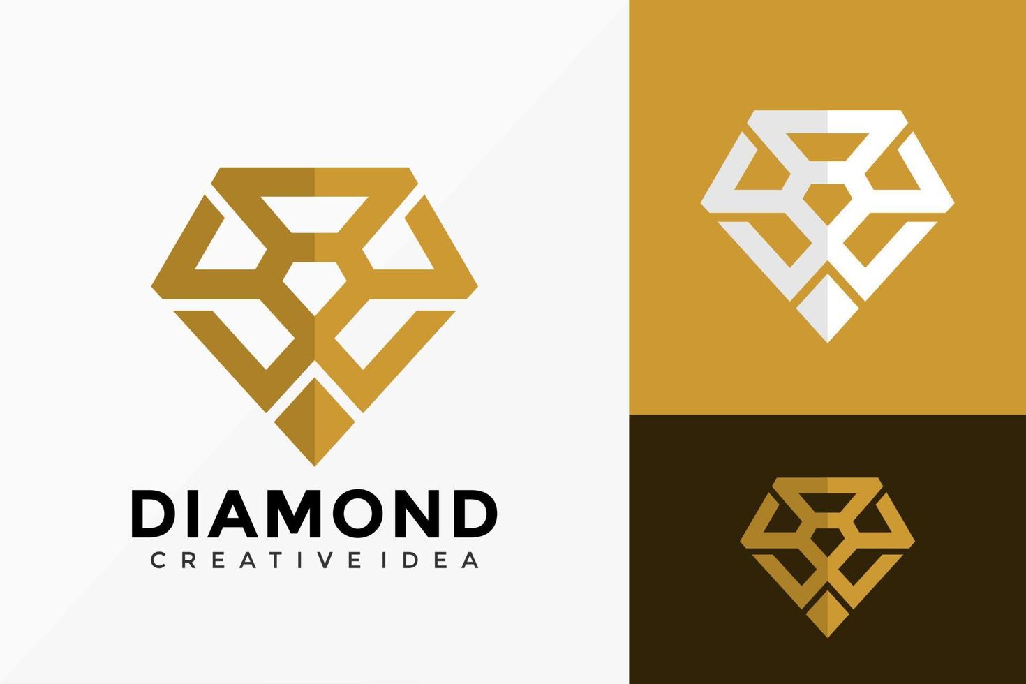 disegno vettoriale logo astratto diamante oro. emblema astratto, concetto di design, loghi, elemento logotipo per modello.