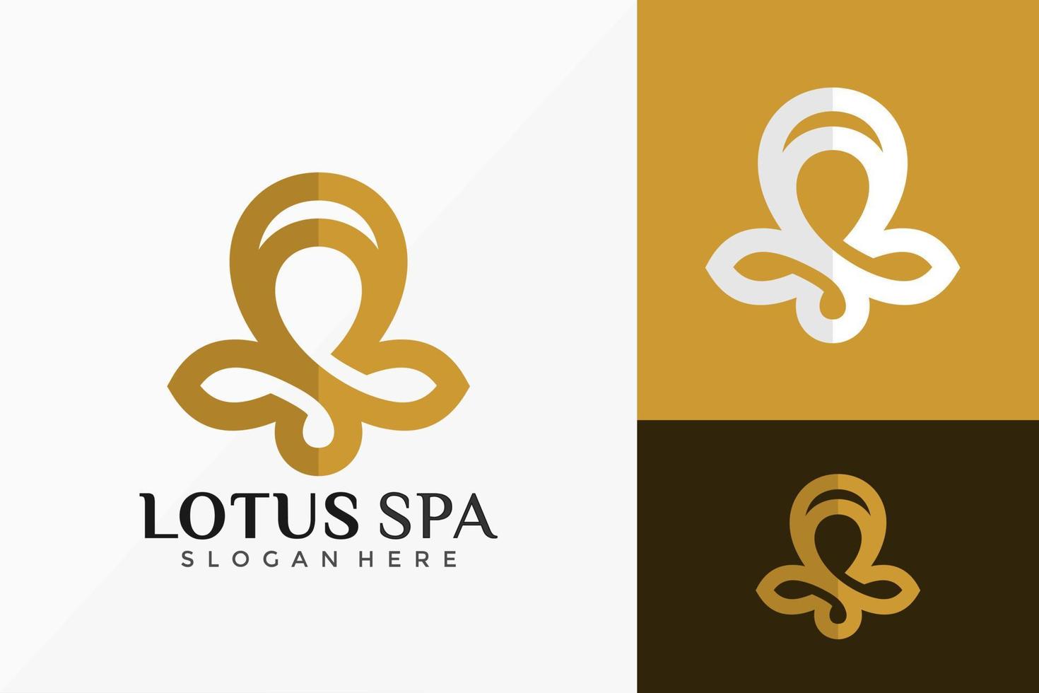 zen lotus spa logo disegno vettoriale. emblema astratto, concetto di design, loghi, elemento logotipo per modello. vettore