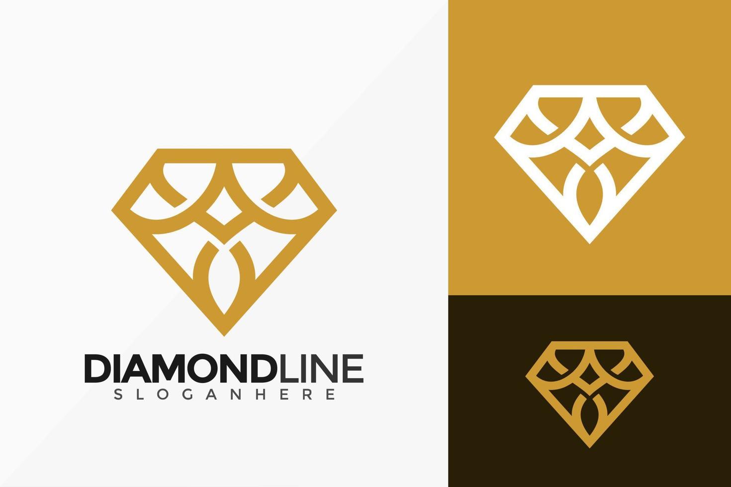 lettera un disegno vettoriale di logo di diamante di linea arte. emblema astratto, concetto di design, loghi, elemento logotipo per modello.