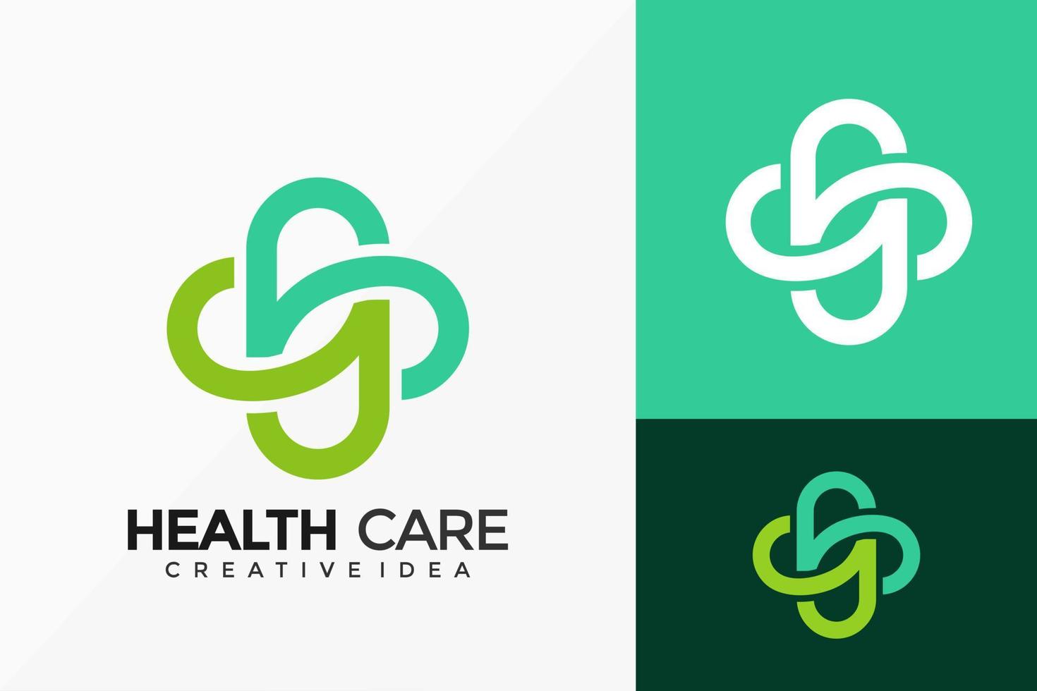 assistenza sanitaria croce logo disegno vettoriale. emblema astratto, concetto di design, loghi, elemento logotipo per modello. vettore