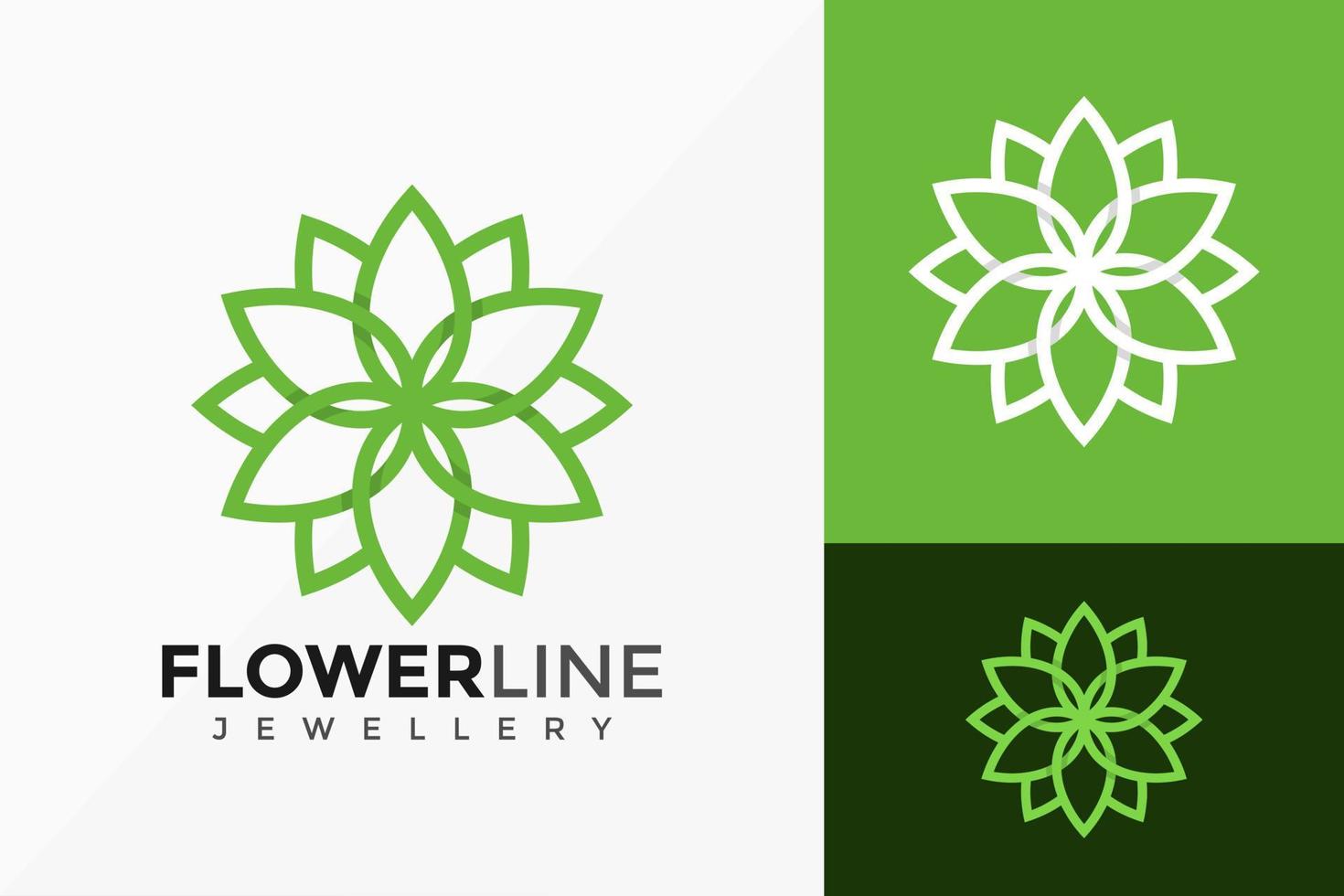 natura linea arte bellezza fiore logo disegno vettoriale. emblema astratto, concetto di design, loghi, elemento logotipo per modello. vettore