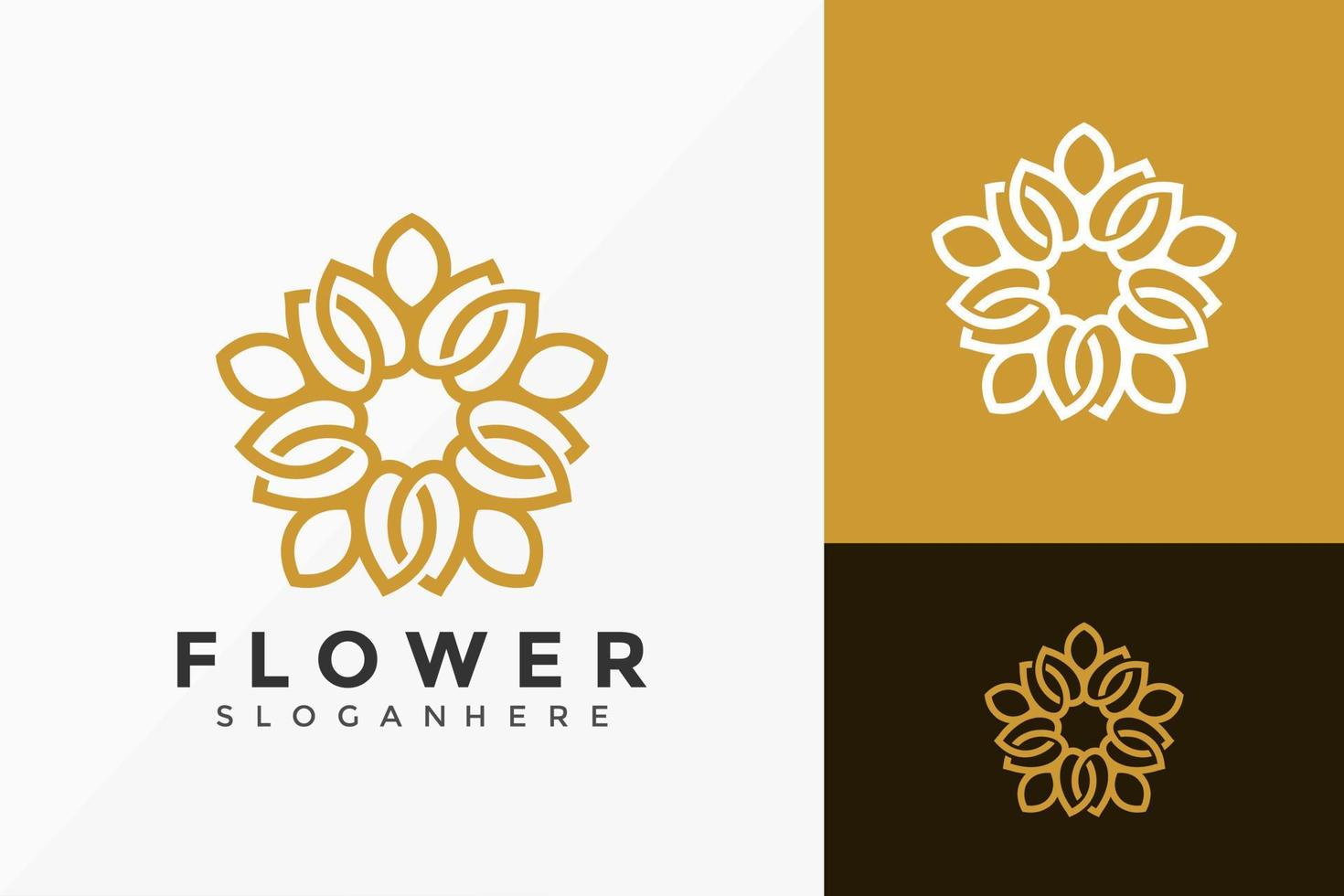elegante design del logo del fiore di loto, loghi minimalisti progetta il modello di illustrazione vettoriale