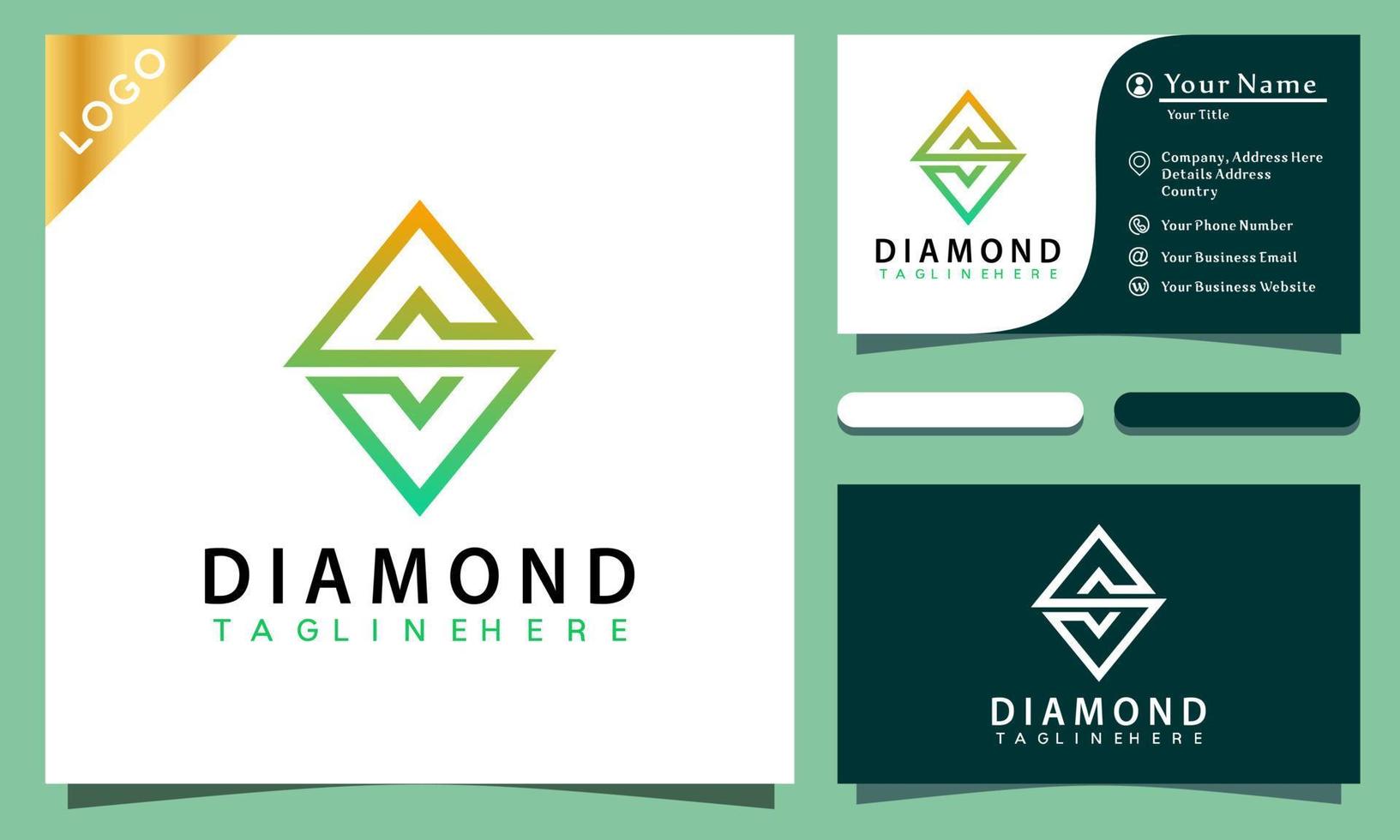 lettera s gioielli con diamanti logo design illustrazione vettoriale, modello di biglietto da visita aziendale moderno ed elegante minimalista vettore