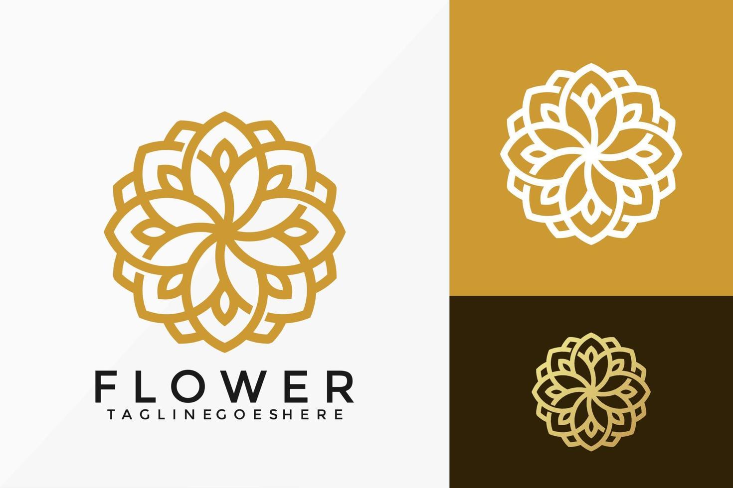 disegno vettoriale del logo del fiore di loto di bellezza. emblema astratto, concetto di design, loghi, elemento logotipo per modello.