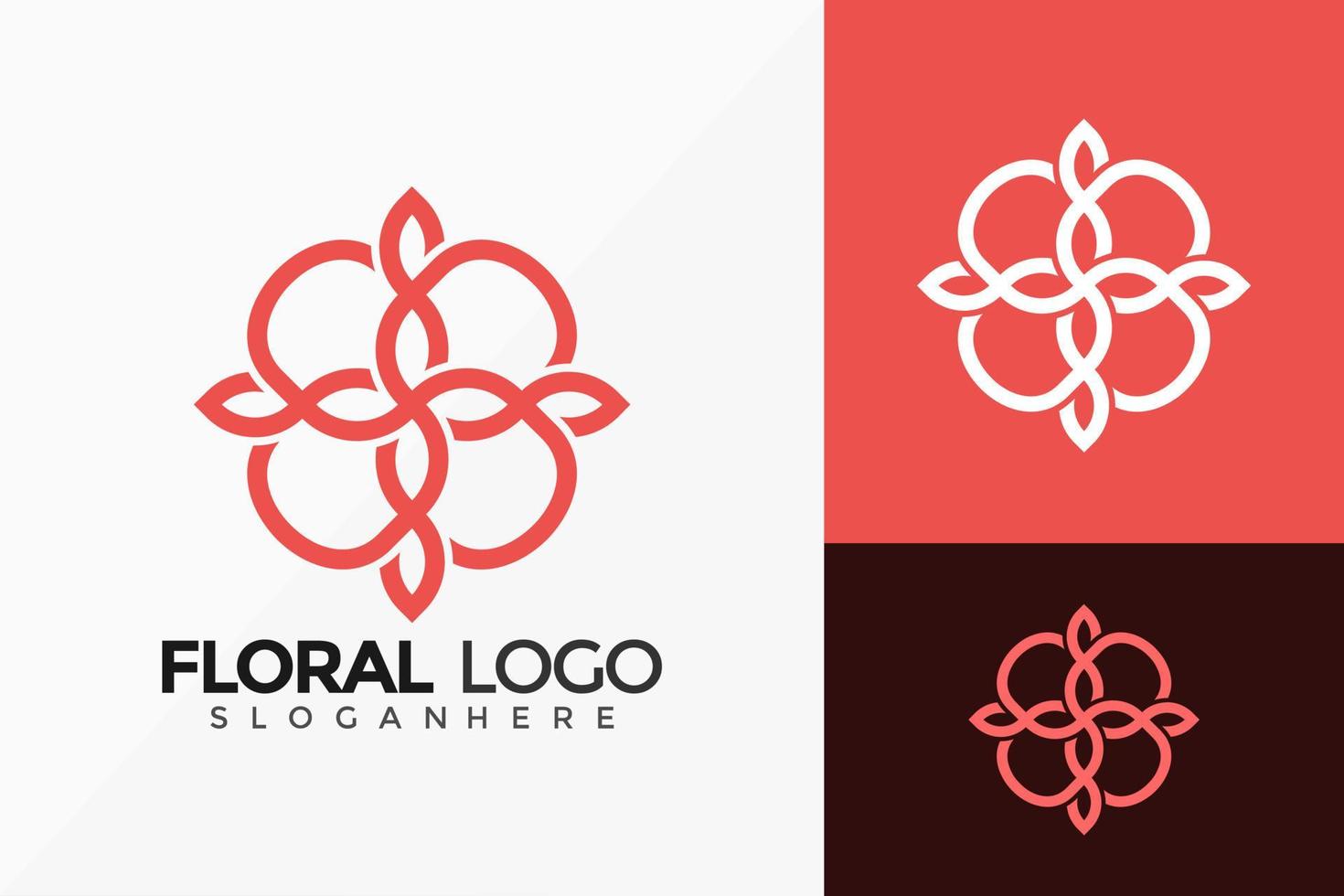 disegno vettoriale logo floreale boutique di natura. emblema astratto, concetto di design, loghi, elemento logotipo per modello.