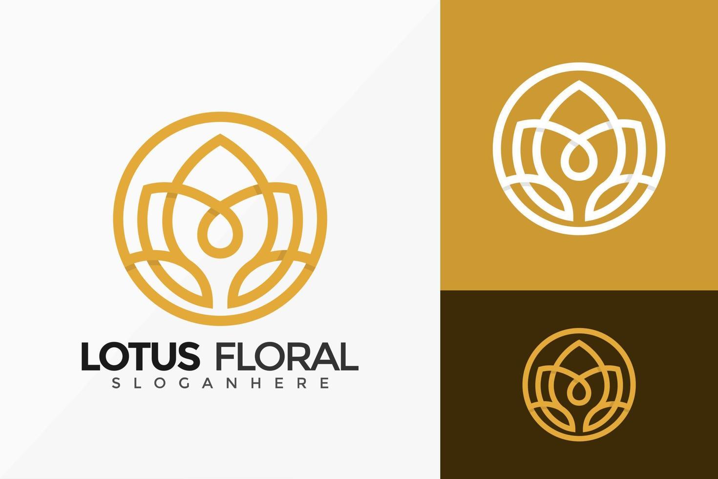 disegno vettoriale di lusso linea arte fiore di loto logo. emblema astratto, concetto di design, loghi, elemento logotipo per modello.