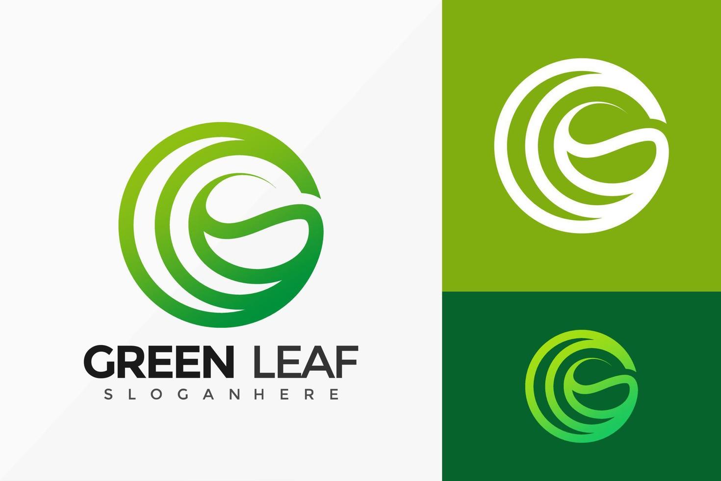 disegno vettoriale di eco foglia verde logo. emblema astratto, concetto di design, loghi, elemento logotipo per modello.