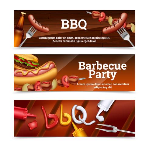 Banner orizzontale di barbecue party vettore