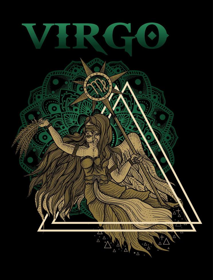 illustrazione simbolo zodiaco vergine vettore