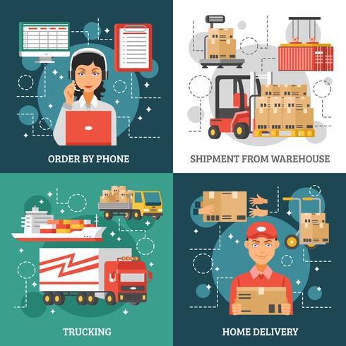 Concetto di design di consegna logistica vettore